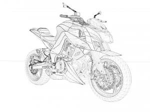 Kawasaki Z1000 3D Model in Motorcycle 445552 | 3DExport