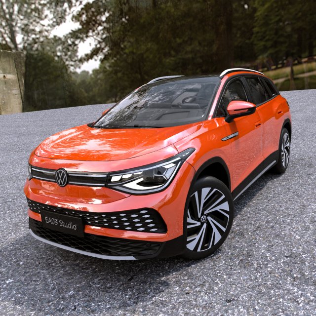 2022 Volkswagen ID6 3D Model .c4d .max .obj .3ds .fbx .stl .blend 
