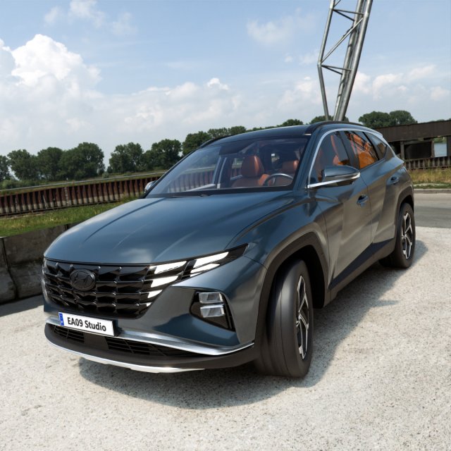 2022 Hyundai Tucson hybrid 3D 모델 .c4d .max .obj .3ds .fbx .stl .blend 