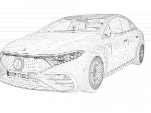 2022 Mercedes Benz EQS 580 3D Model