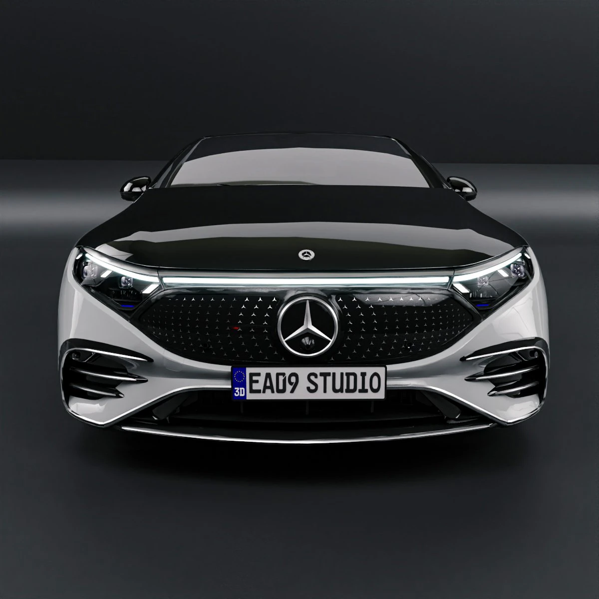 2022 Mercedes Benz EQS 580 3D Model .c4d .max .obj .3ds .fbx .stl .blend 