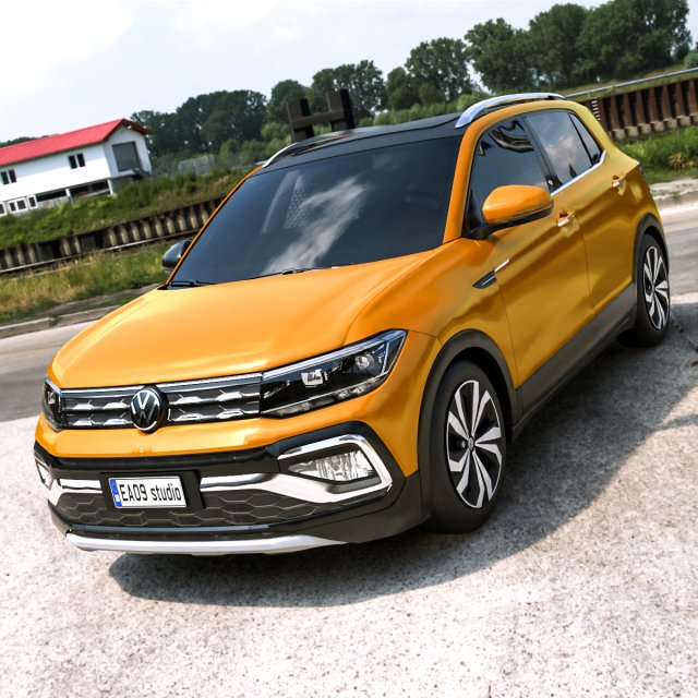 2022 Volkswagen T-Cross 3D Model .c4d .max .obj .3ds .fbx .stl .blend 