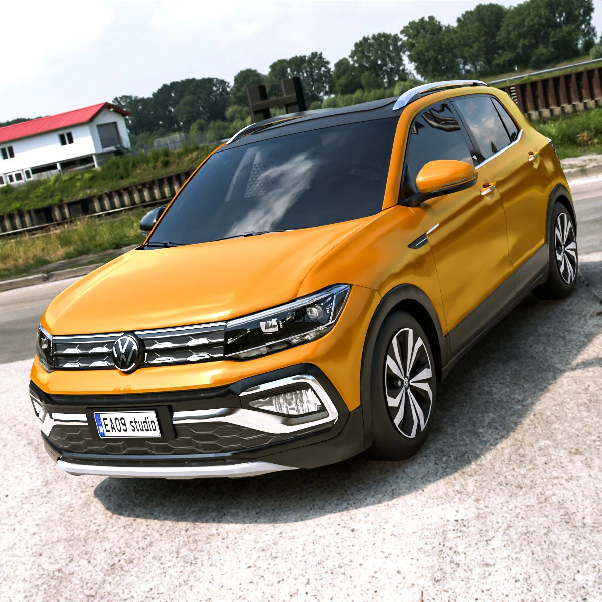 2022 Volkswagen T-Cross 3D Model .c4d .max .obj .3ds .fbx .stl .blend 