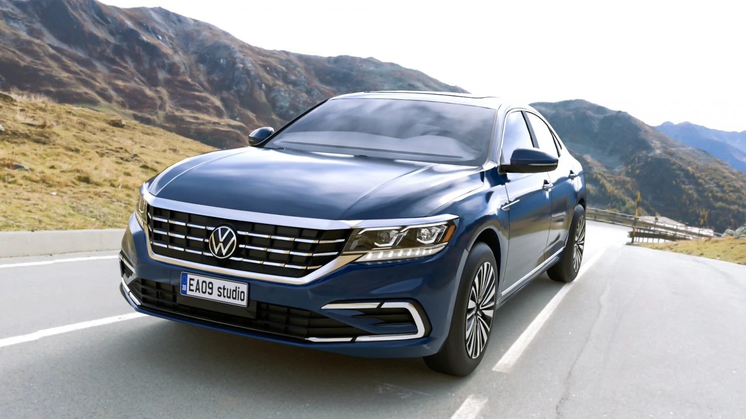 2021 Volkswagen Passat 380 TSI 3D Model .c4d .max .obj .3ds .fbx .stl .blend 