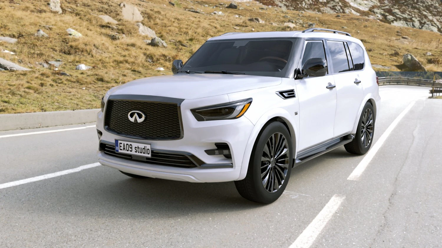 2022 Infiniti QX80 3D Model .c4d .max .obj .3ds .fbx .stl .blend