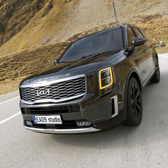 2022 Kia Telluride 3D Model .c4d .max .obj .3ds .fbx .stl .blend 