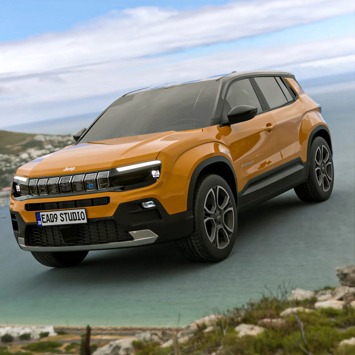 2024 Jeep Avenger 3D Model .c4d .max .obj .3ds .fbx .stl .blend 