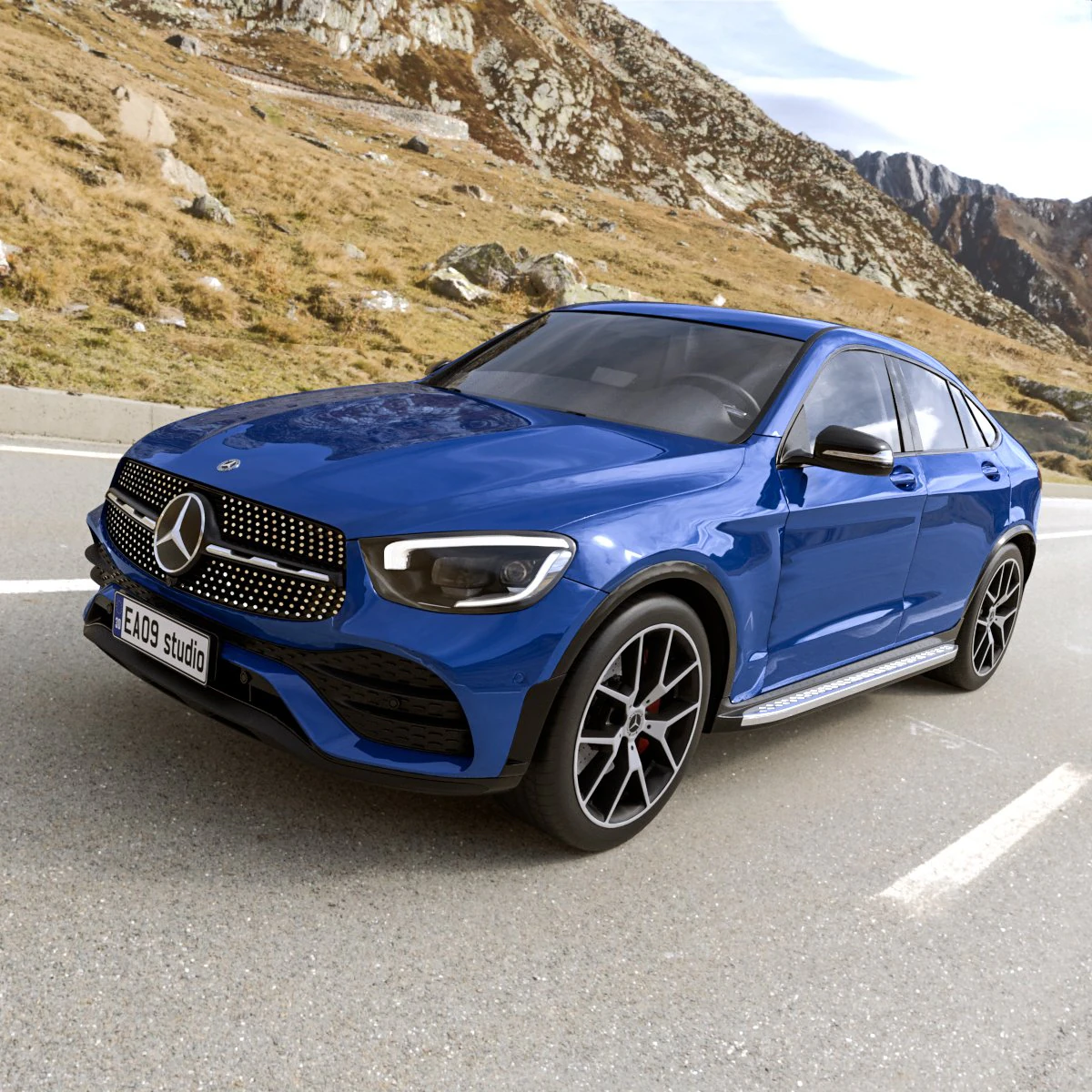 Mercedes Benz GLC 300 3D Model .c4d .max .obj .3ds .fbx .stl .blend 