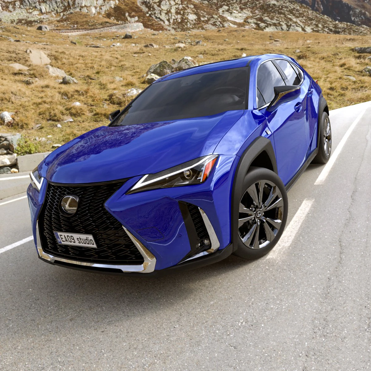 Lexus UX200 F Sport 3D Model .c4d .max .obj .3ds .fbx .stl .blend 