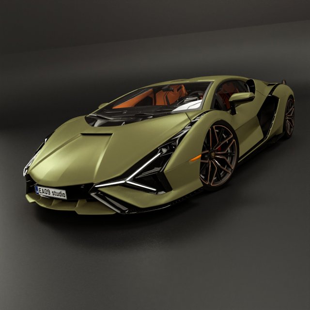 Lamborghinii Sian 3D Model .c4d .max .obj .3ds .fbx .stl .blend 