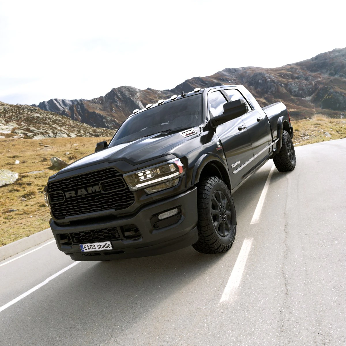 RAM 2500 LIMITED MEGA CAB 3D Model .c4d .max .obj .3ds .fbx .stl .blend