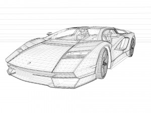 Lamborghini-Countach 3D 模型