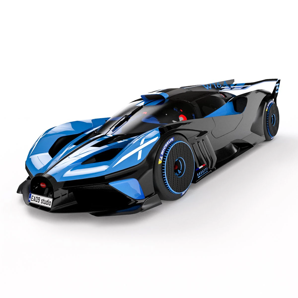Bugatti Bolide 3D Model .c4d .max .obj .3ds .fbx .stl .blend 