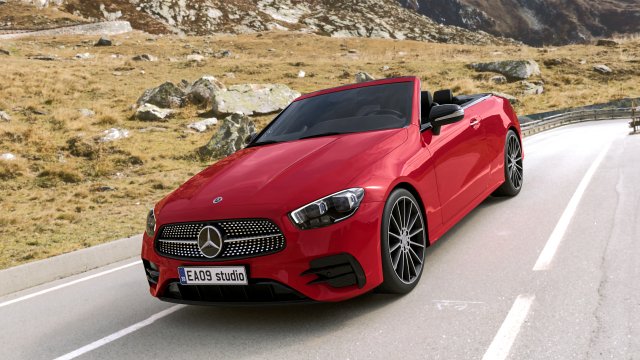Mercedes Benz E-Class Cabriolet 3D Model .c4d .max .obj .3ds .fbx .stl .blend 