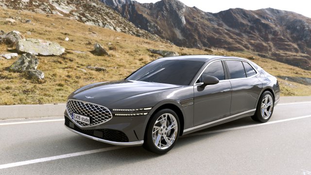 2022 Genesis G90 3D Модель .c4d .max .obj .3ds .fbx .stl .blend 