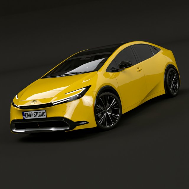 2024 Toyota Prius 3D Model .c4d .max .obj .3ds .fbx .stl .blend 