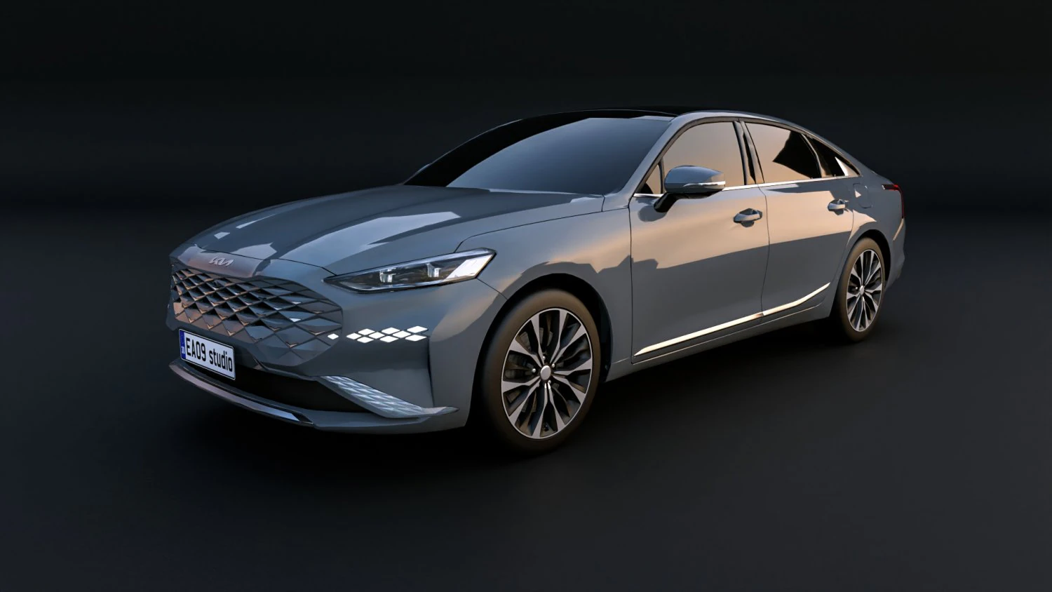 2022 Kia K8 3D Model .c4d .max .obj .3ds .fbx .stl .blend 