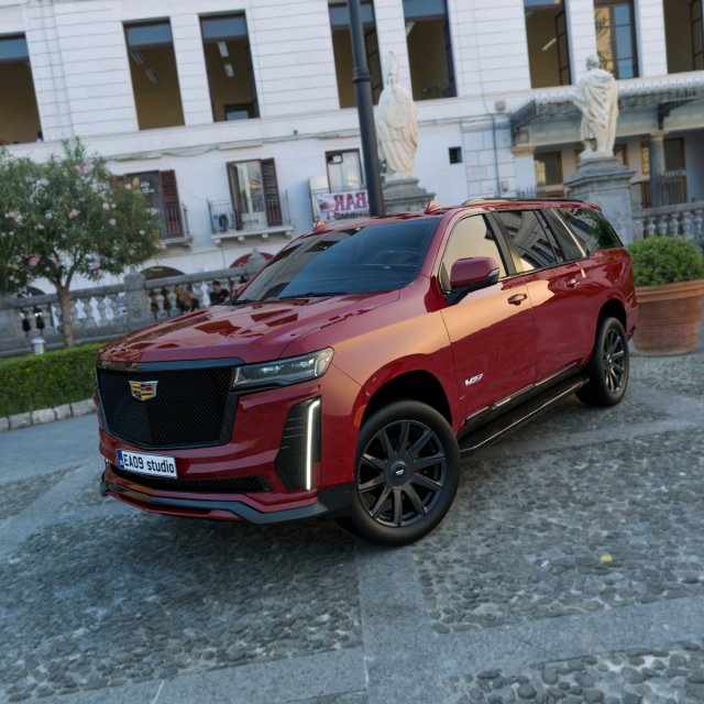 2023 Cadillac Escalade V-Series 3D Модель .c4d .max .obj .3ds .fbx .stl .blend 