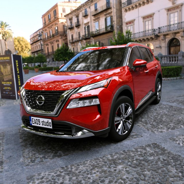 2023 Nissan X-Trail 3D Модель .c4d .max .obj .3ds .fbx .stl .blend 