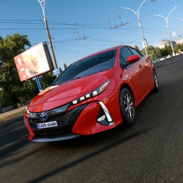 2023 Toyota Prius Prime 3D मॉडल .c4d .max .obj .3ds .fbx .stl .blend 