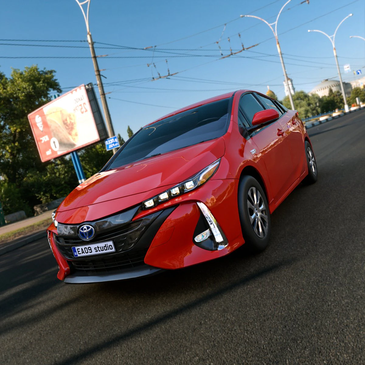 2023 Toyota Prius Prime 3D Model .c4d .max .obj .3ds .fbx .stl .blend