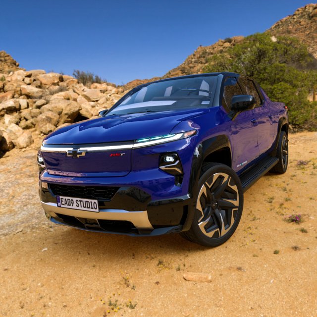 2024 Chevrolet Silverado EV RST Modelo 3D .c4d .max .obj .3ds .fbx .stl .blend 