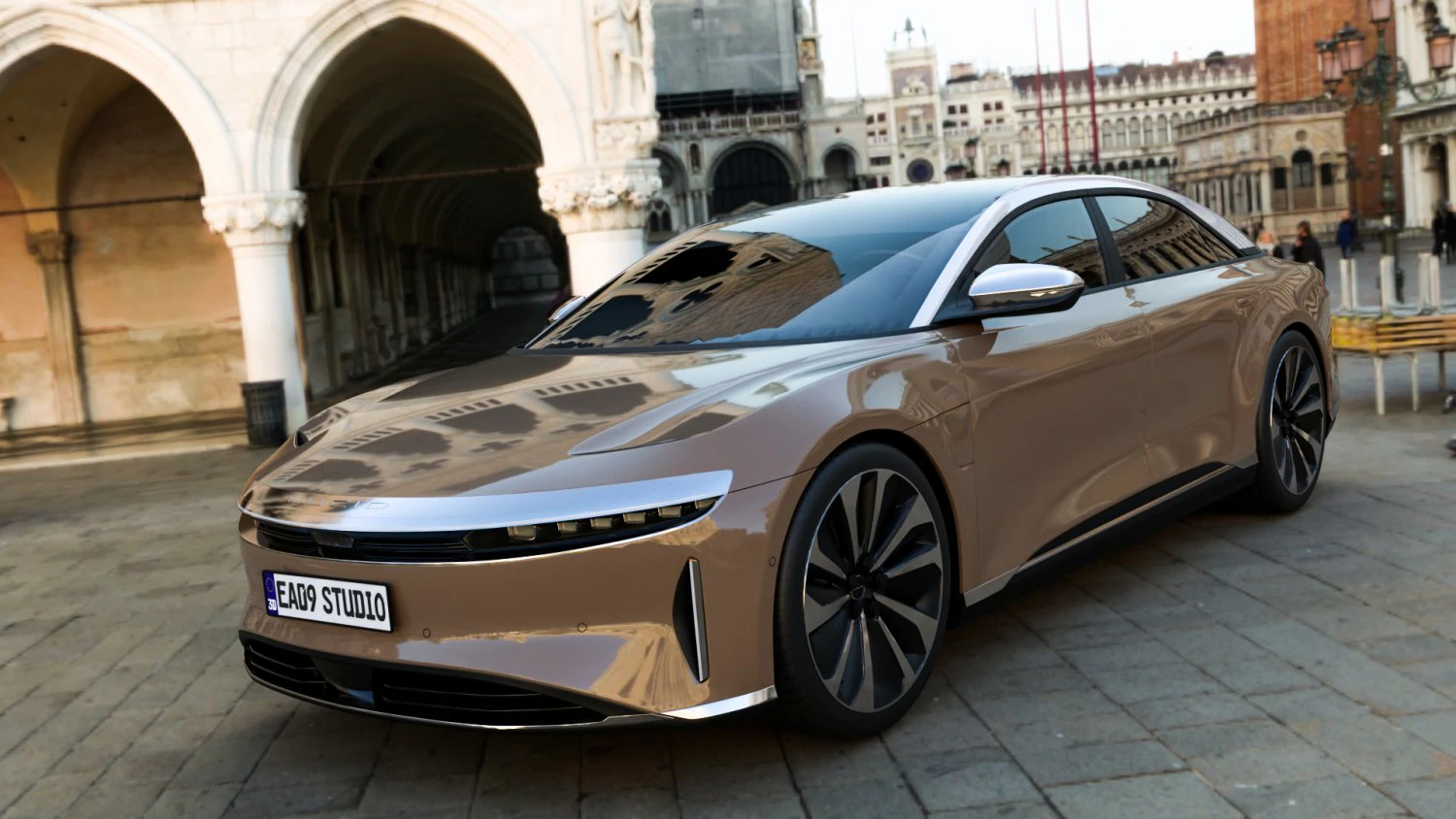 2023 Lucid Air 3D Model .c4d .max .obj .3ds .fbx .stl .blend 