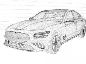 2023 Genesis G70 4WD 3D Model