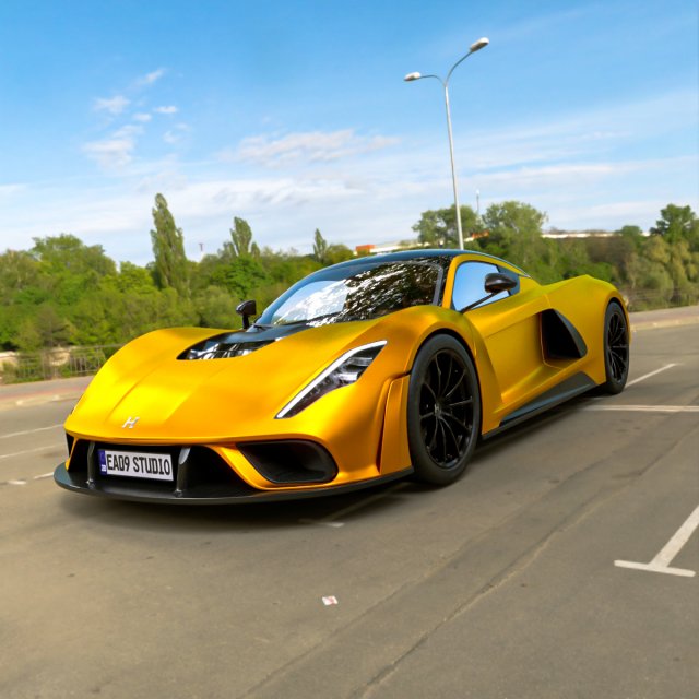 2023 Hennessey Venom F5 Modello 3D .c4d .max .obj .3ds .fbx .stl .blend