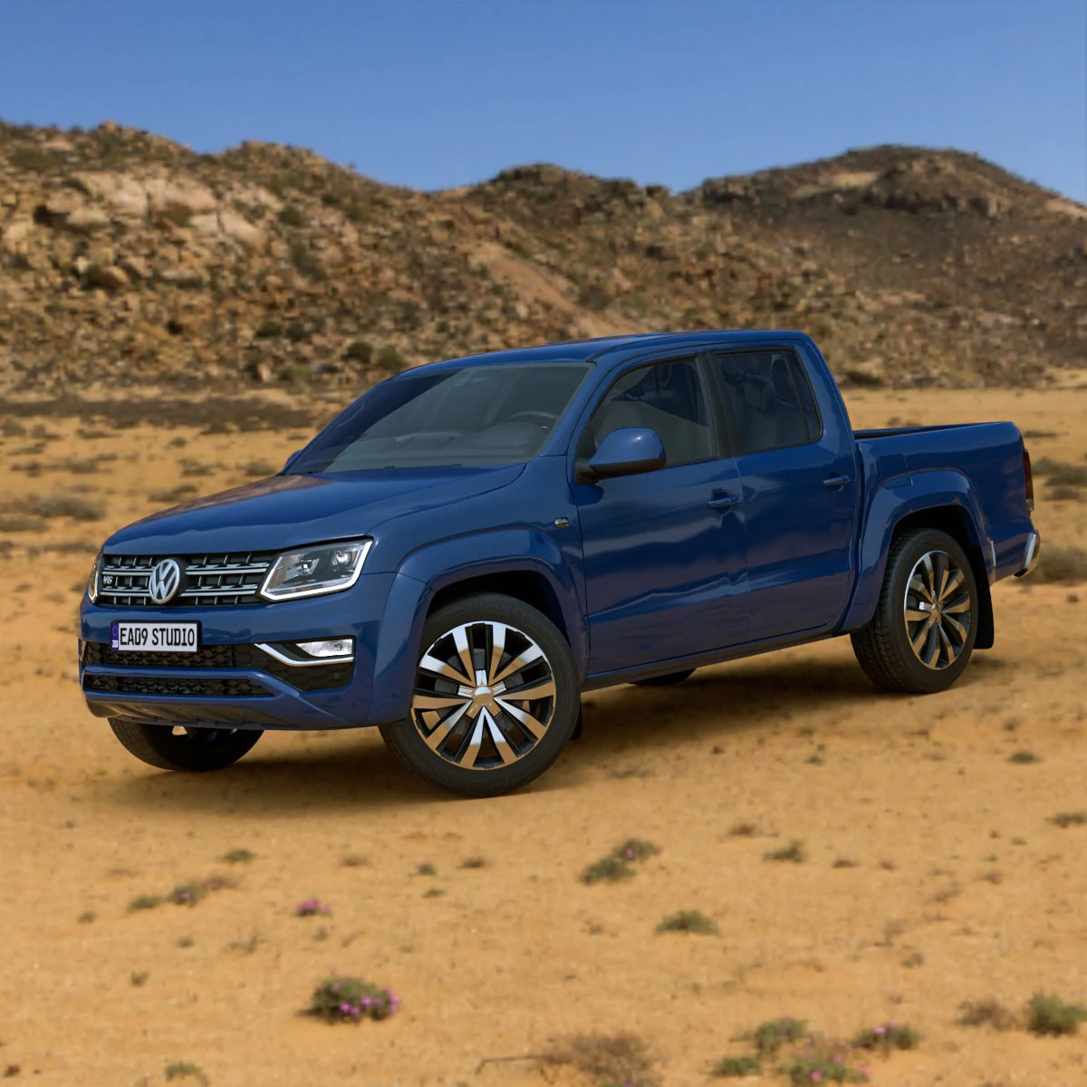 2023 Volkswagen Amarok 3D Model .c4d .max .obj .3ds .fbx .stl .blend 