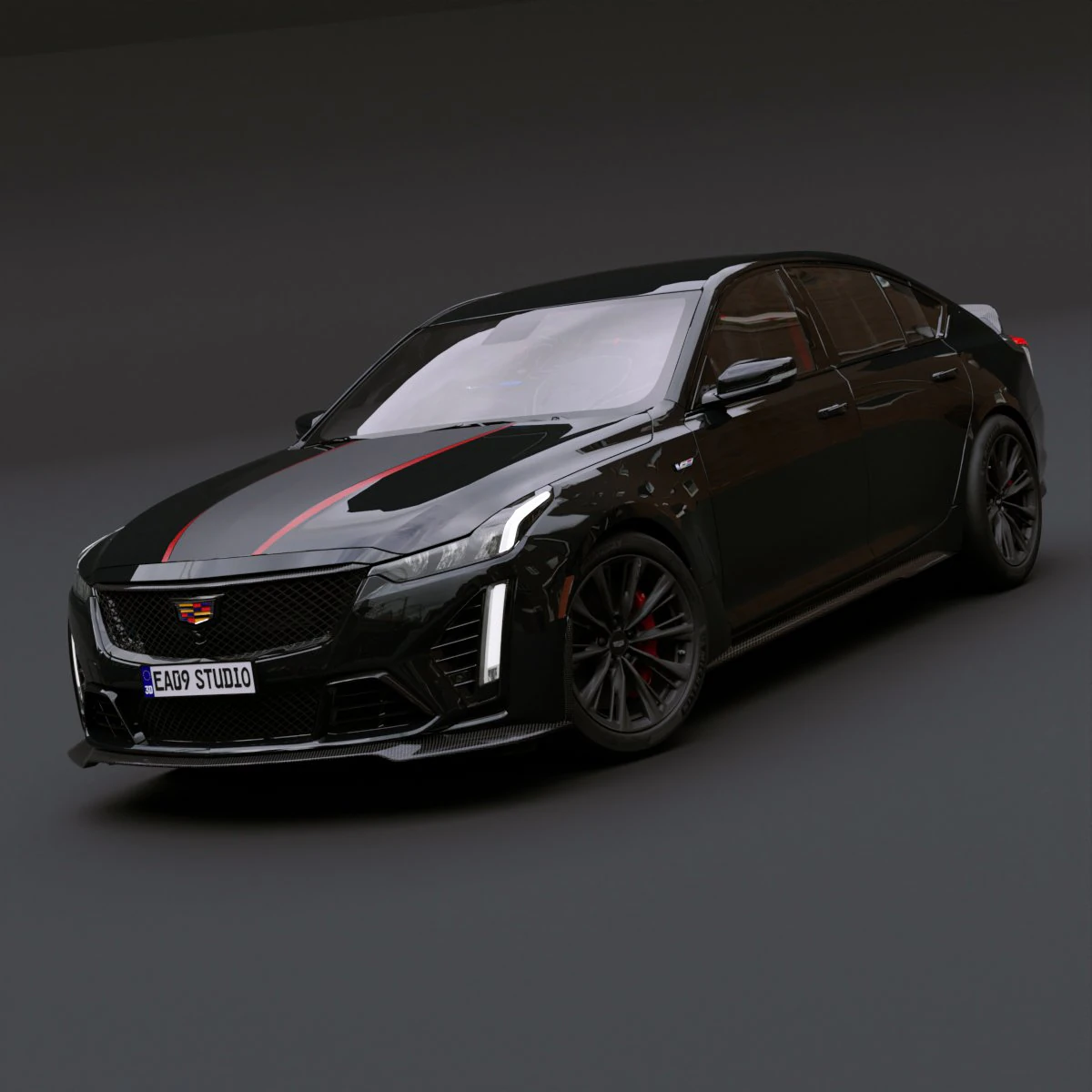 2022 Cadillac CT5-V Blackwing 3D Model .c4d .max .obj .3ds .fbx .stl .blend 