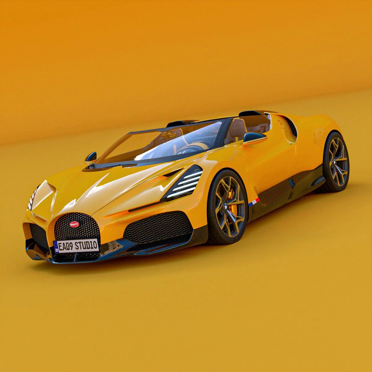 2024 Bugatti W16 Mistral 3D Model .c4d .max .obj .3ds .fbx .stl .blend 