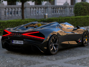 2024 Bugatti W16 Mistral 3Dモデル
