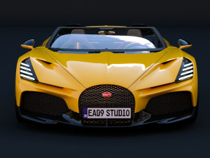 2024 Bugatti W16 Mistral 3Dモデル