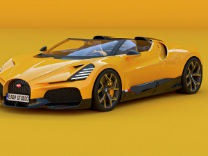 2024 Bugatti W16 Mistral 3Dモデル