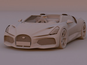 2024 Bugatti W16 Mistral 3Dモデル