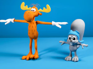 Rocky Bullwinkle Rigged 3D Model