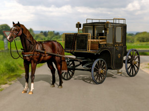 Horse Carriages 3D Model