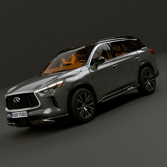 Infiniti QX60 2023 3D 모델 .c4d .max .obj .3ds .fbx .stl .blend 