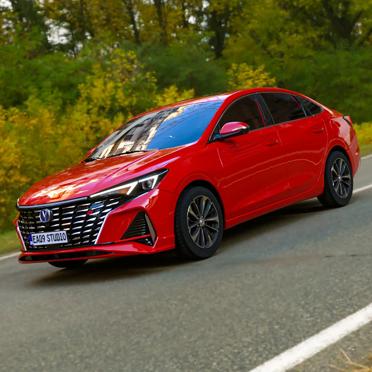 Changan Eado Plus 2023 3D Model .c4d .max .obj .3ds .fbx .stl .blend