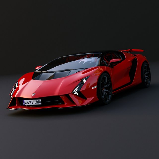 Lambo Invencible 2024 3D-Modell .c4d .max .obj .3ds .fbx .stl .blend 