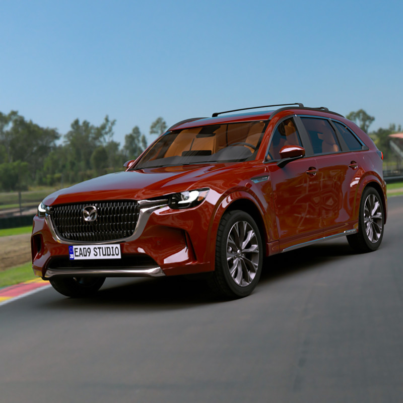 2025 Mazda CX90 3D Модель .c4d .max .obj .3ds .fbx .stl .blend 