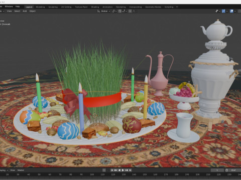 Novruz Semeni Pack realistic scene Model 3D