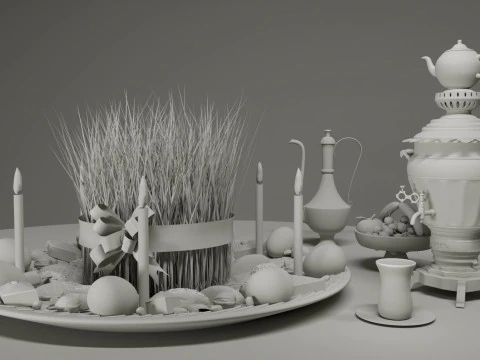 Novruz Semeni Pack realistic scene 3D Model