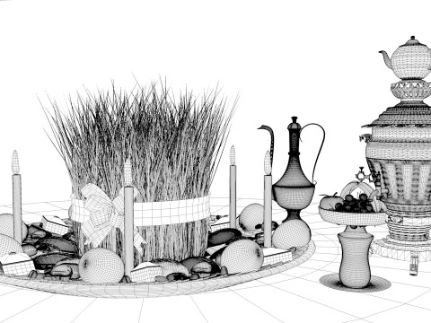 Novruz Semeni Pack realistic scene 3D Model
