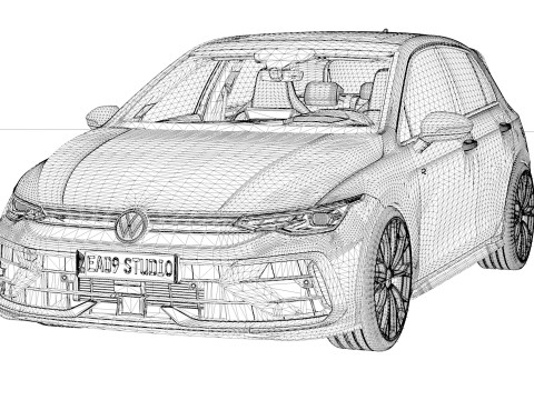 2025 Volkswagen Golf R 3D मॉडल