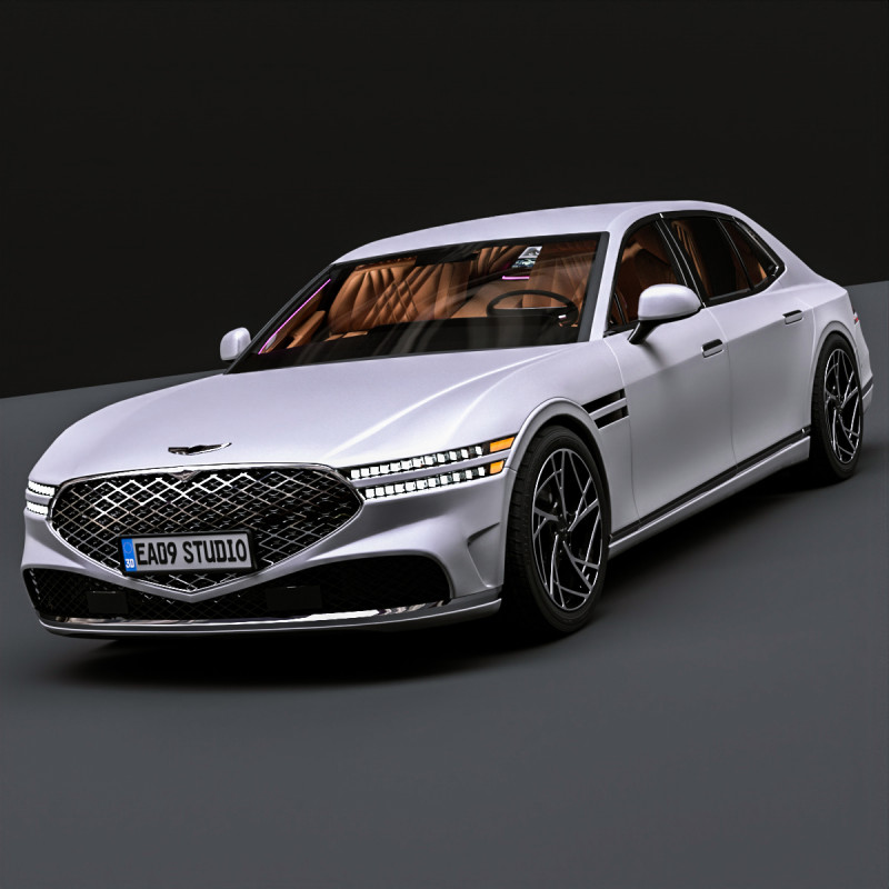 2025 Genesis G90 3D Model .c4d .max .obj .3ds .fbx .stl .blend