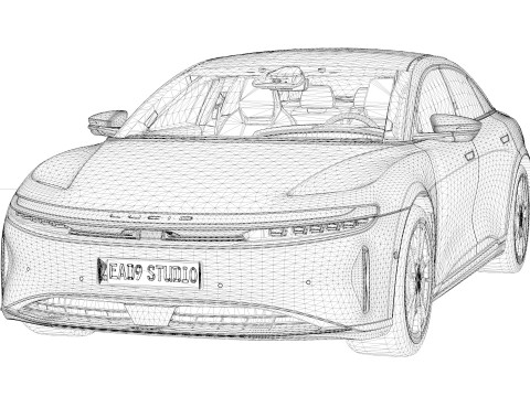 2026 Lucid Air 蓝宝石 3D 模型