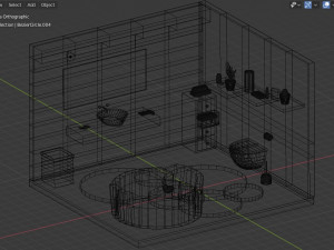 bathroom in dark tones 3D Model