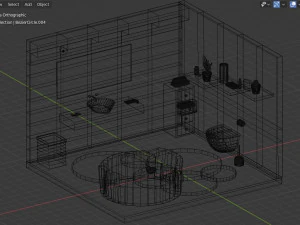 bathroom in dark tones 3D Model